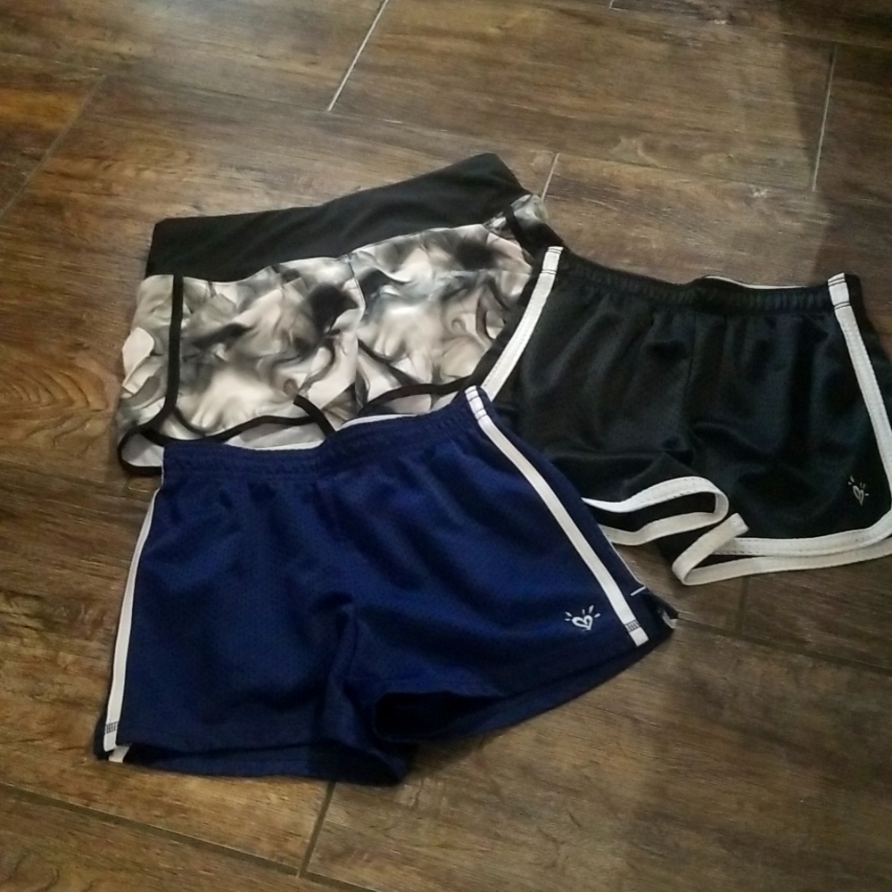 3 pair of justice athletic shorts